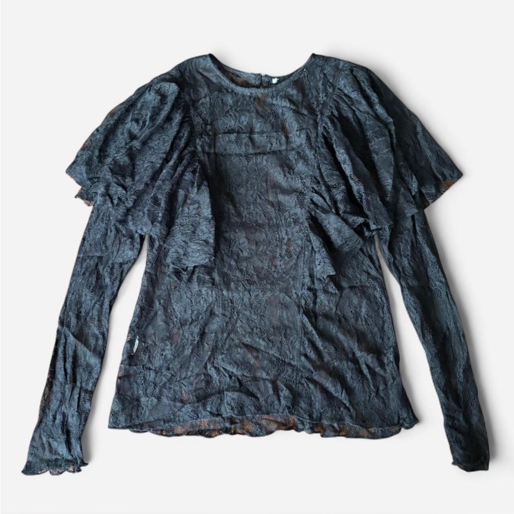 Elegant Black Lace Women's Top